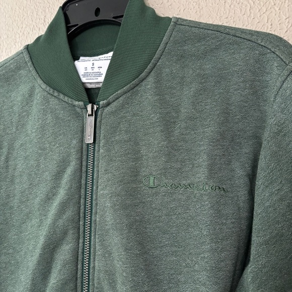 Mens Champion Heritage Heather YC Jacket, Dark Green Siro/Dark Small Full zip - Picture 4 of 8